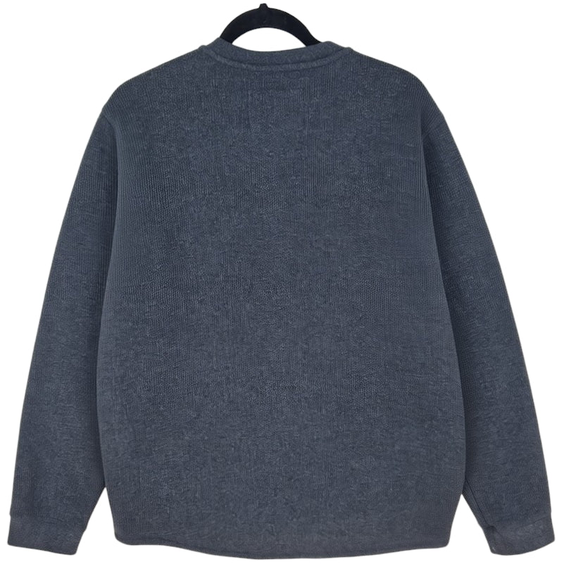 Lee Grey Quarter Button Fleece Jumper Size L
