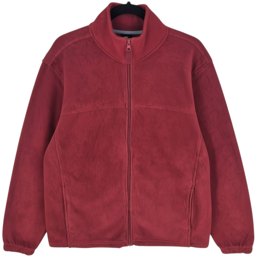 Vintage Starter Burgundy Fleece Zip Jumper Size L