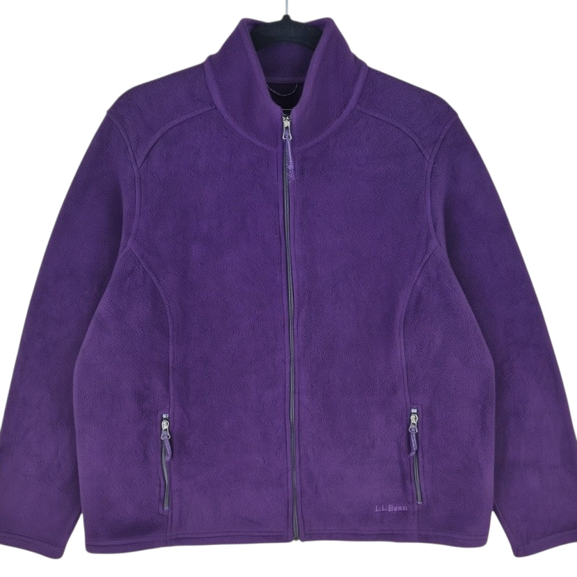 LL Bean Purple Fleece Zip Jumper Size XL