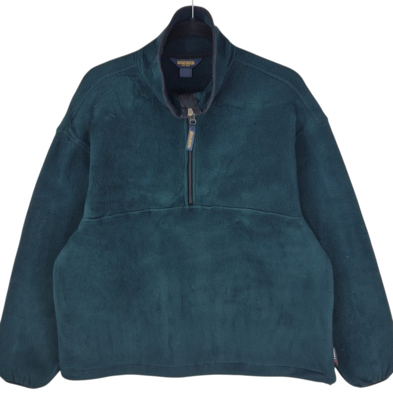 Vintage Woolrich 90's Dark Green Quarter Zip Fleece Jumper Size 2XL