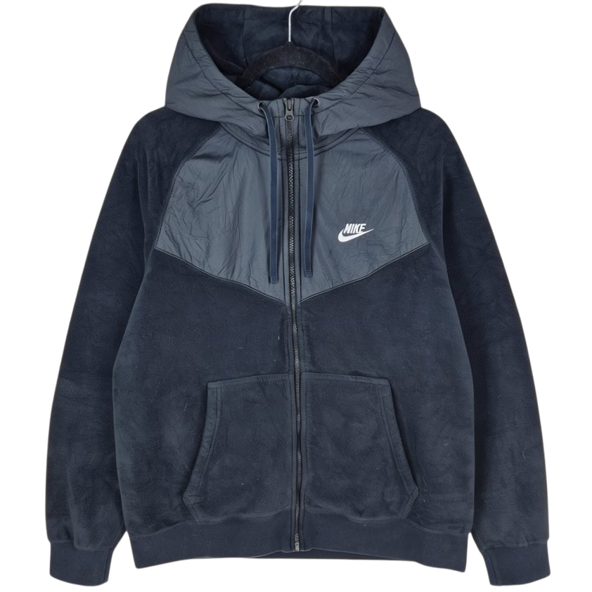Nike Black Hooded Fleece Zip Jumper Size L