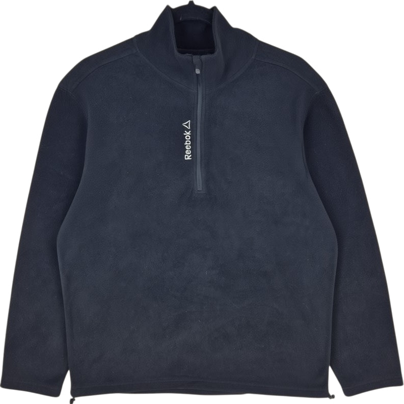 Reebok Black Quarter Zip Fleece Jumper Size L