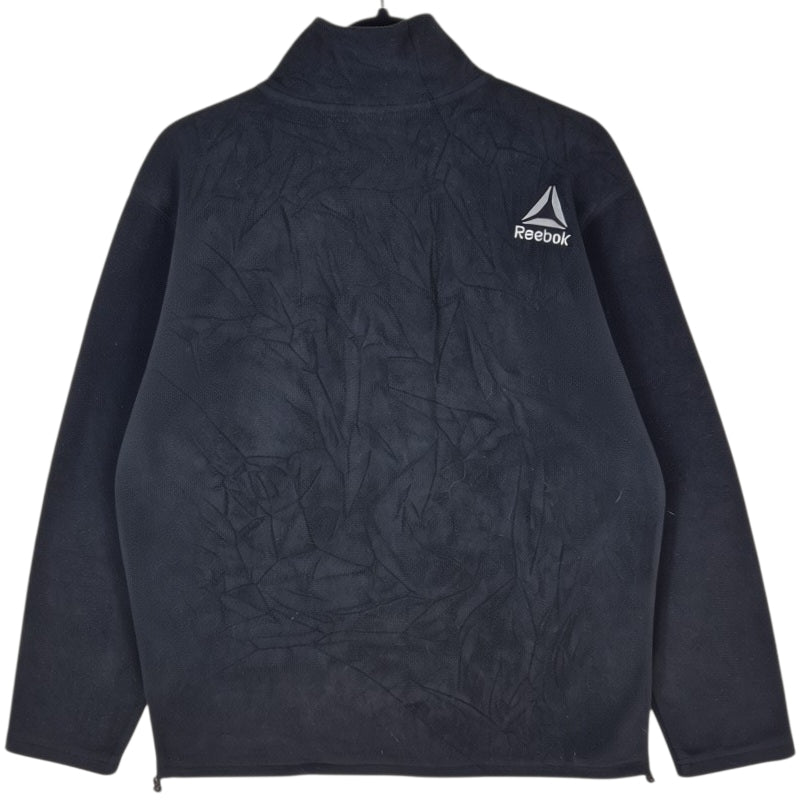 Reebok Black Quarter Zip Fleece Jumper Size L