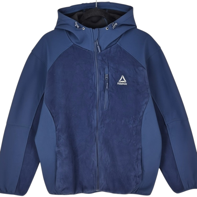 Reebok Dark Blue Hooded Fleece Zip Jumper Size XL