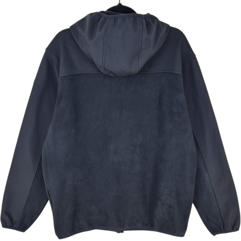 Reebok Black Hybrid Hooded Fleece Zip Jumper Size L