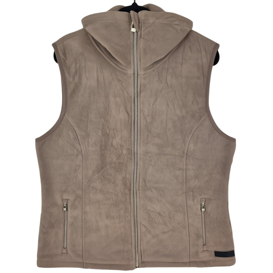 Calvin Klein Performance Womens Brown Turtleneck Fleece Vest Size XL