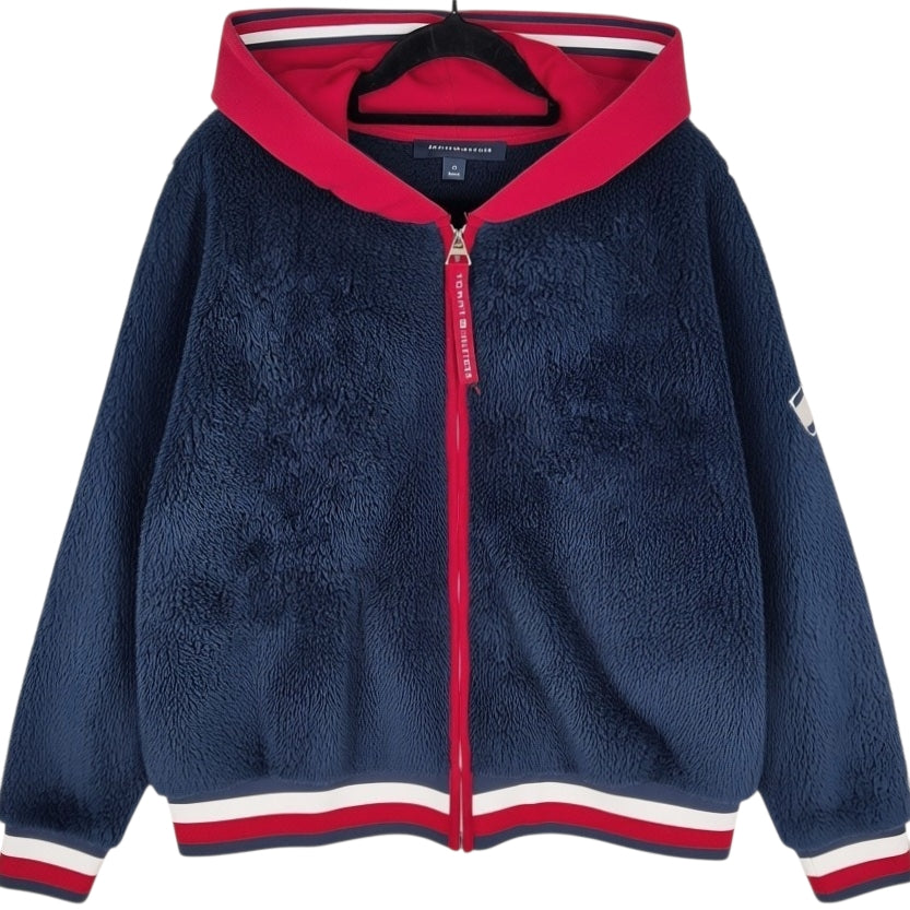 Tommy Hilfiger Womens Dark Blue Mink Fleece Zip Jumper Size M
