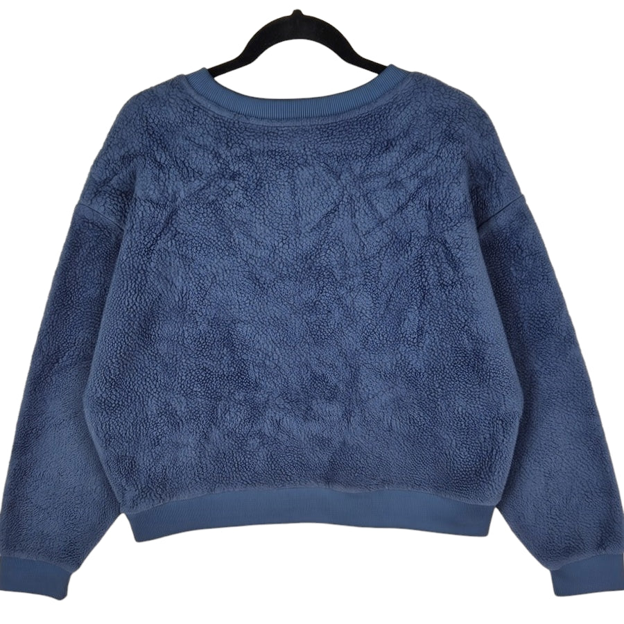 Levis Womens Steel Blue Crop Fleece Jumper Size L