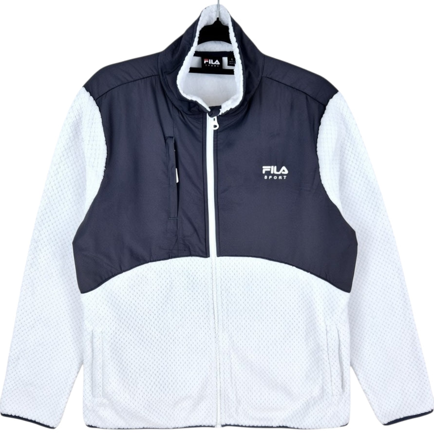 FILA Sport White Fleece Zip Jumper Size L