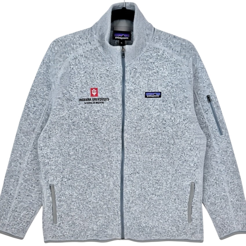 Patagonia Womens Light Grey University of Indiana Fleece Zip Jumper Size XL