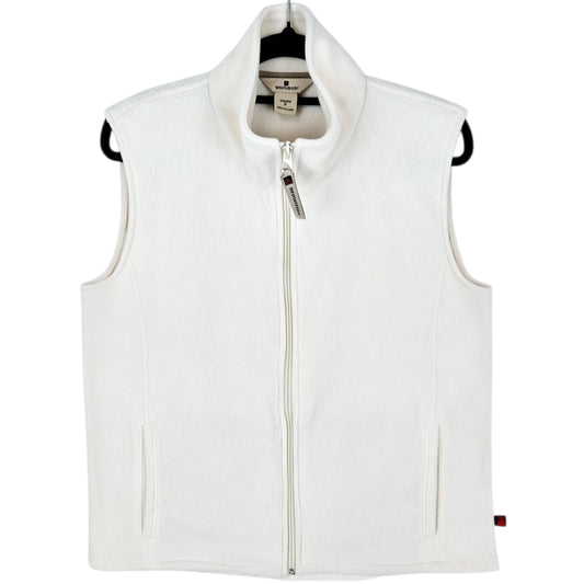 Woolrich Womens Cream White Fleece Zip Vest Size M