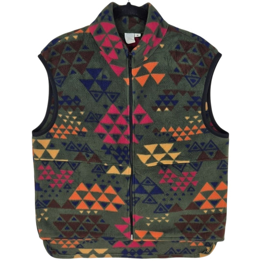 Vintage 90's Dark Green USA Made Fleece Vest Size XL