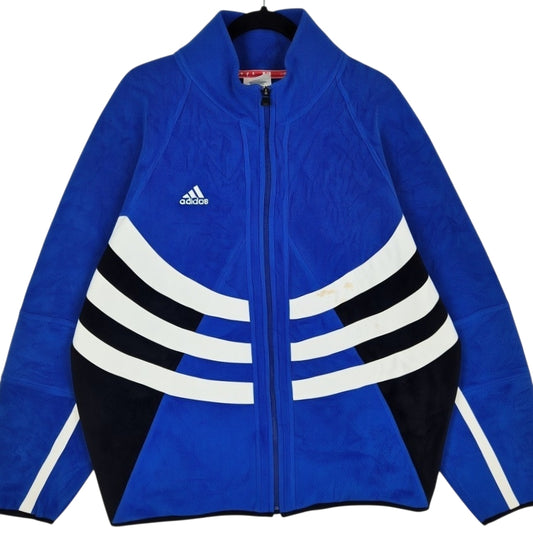 Vintage Adidas 90's Blue Heavy Fleece Zip Jacket Size XL