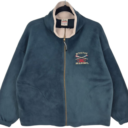 Vintage Tahoe Activewear 80's Green Mystic Seaport USA Fleece Jumper Size M