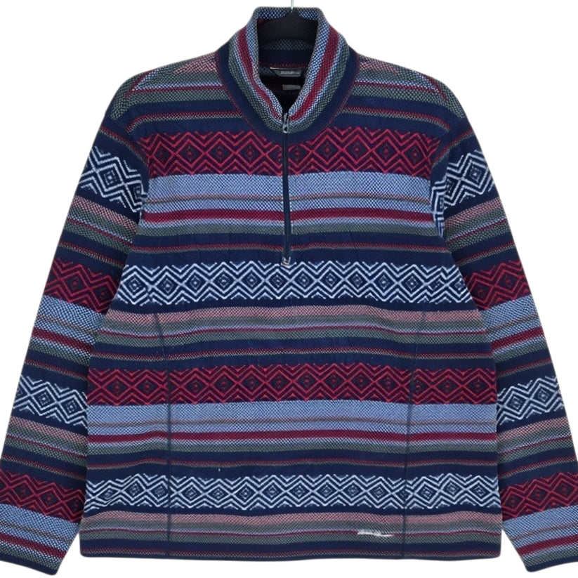 Eddie Bauer Womens Blue Quarter Zip Fleece Jumper Size XL