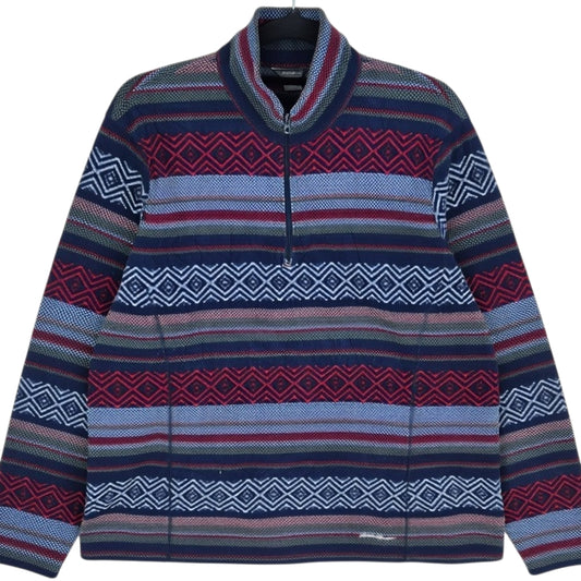 Eddie Bauer Womens Blue Quarter Zip Fleece Jumper Size XL