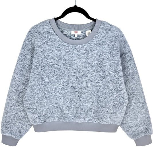 Levis Womens Light Grey Oversized Crop Fleece Jumper Size S