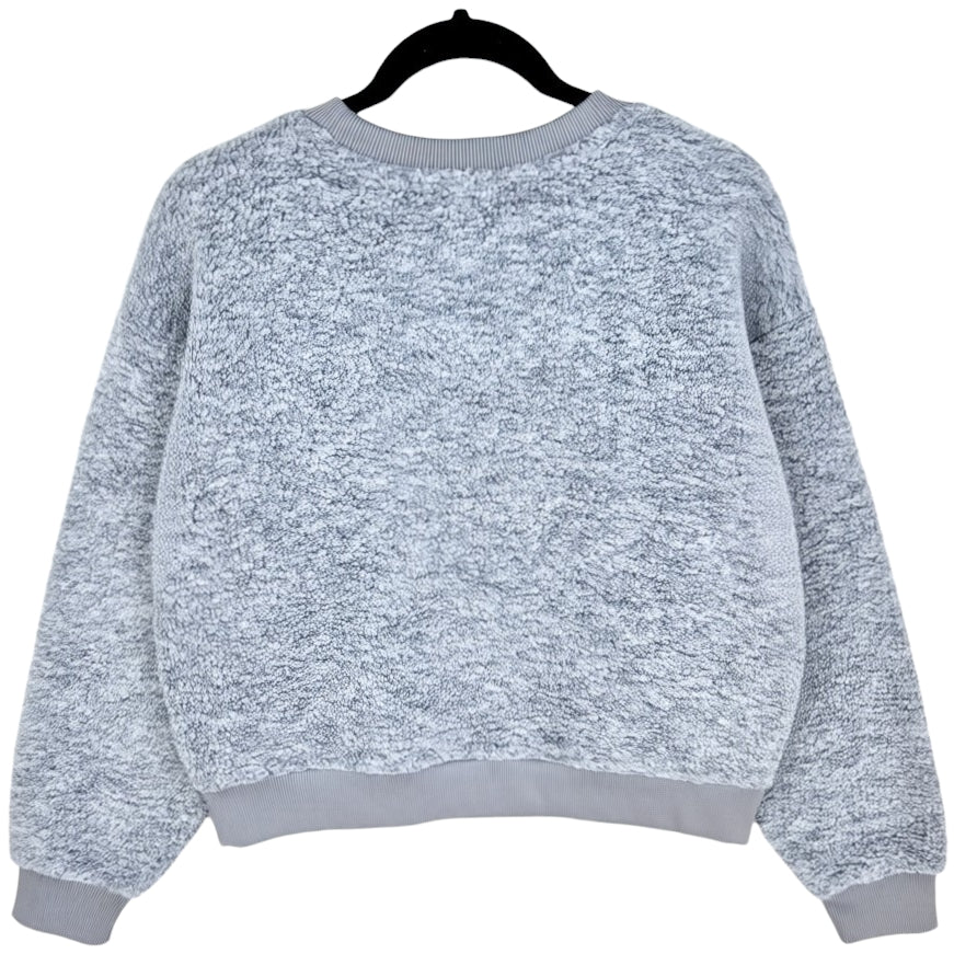 Levis Womens Light Grey Oversized Crop Fleece Jumper Size S