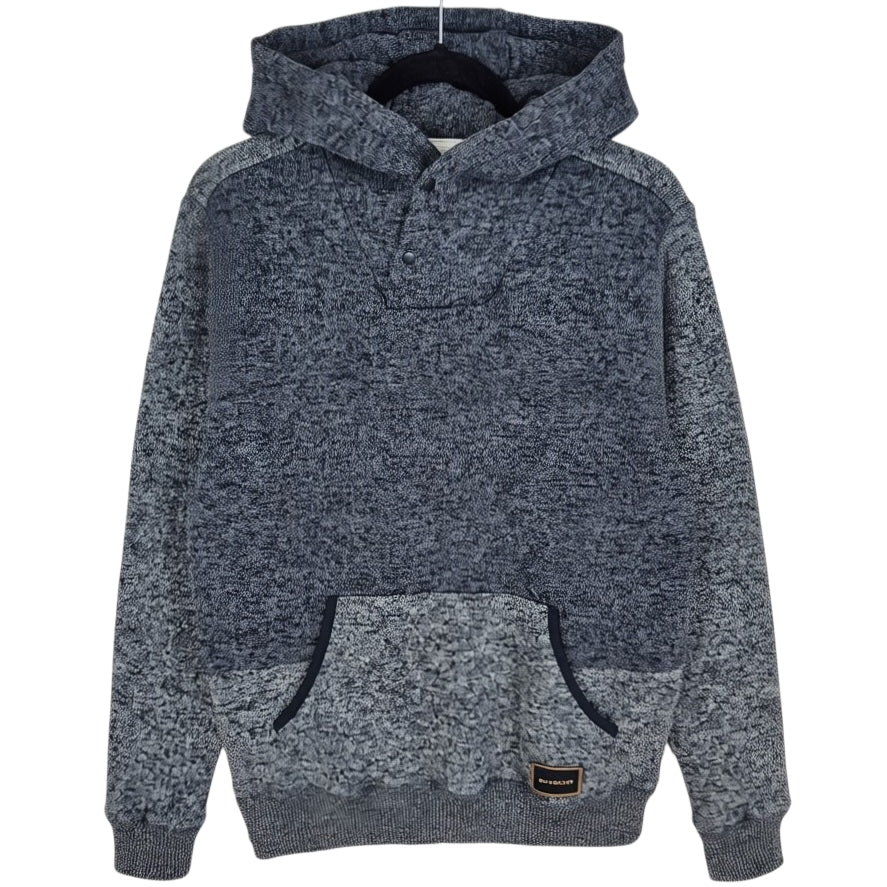 Quicksilver Grey Quarter Button Fleece Hoodie Size M