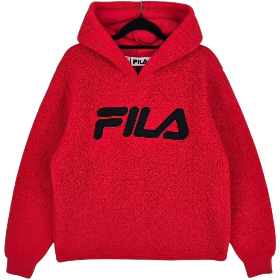 FILA Red Embroidered Fleece Hoodie Size XL