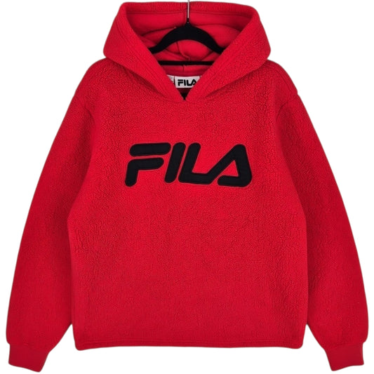 FILA Red Embroidered Fleece Hoodie Size XL