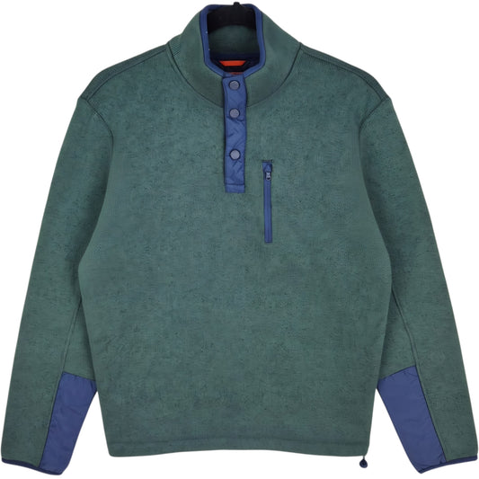 Tommy Hilfiger Green Quarter Button Fleece Jumper Size M