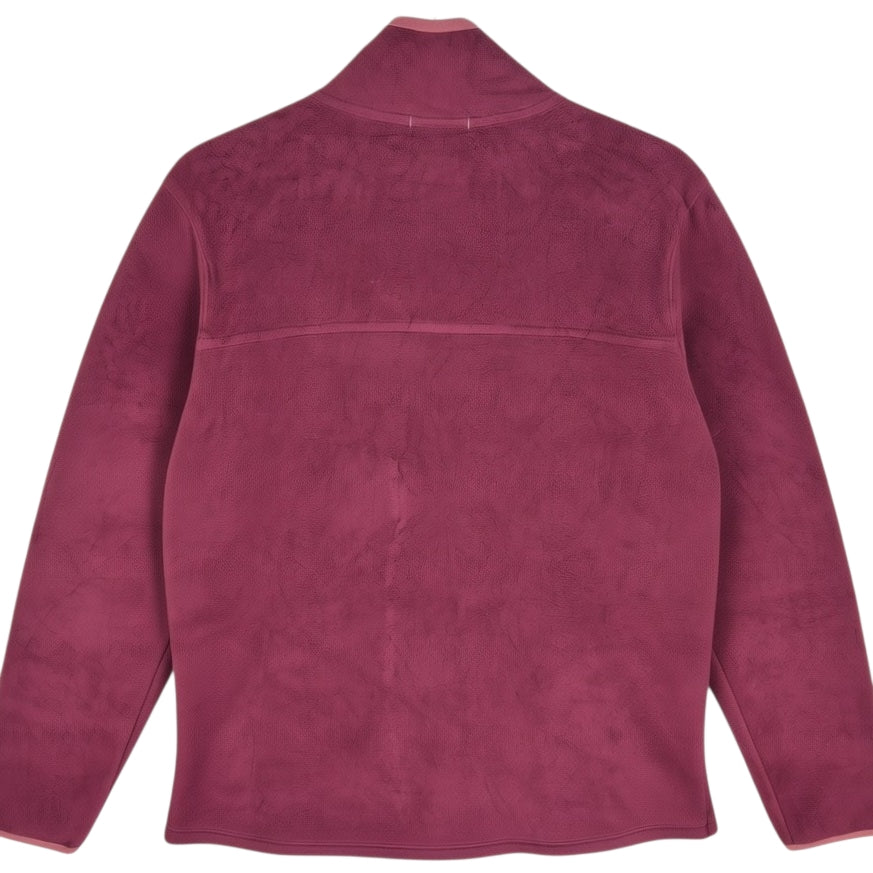 LL Bean Womens Burgundy Fleece Zip Jumper Size XL