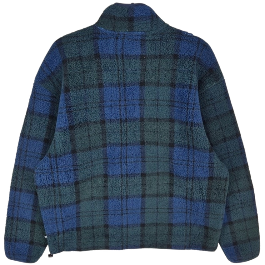 Nautica Dark Green & Blue Quarter Zip Fleece Jumper Size L