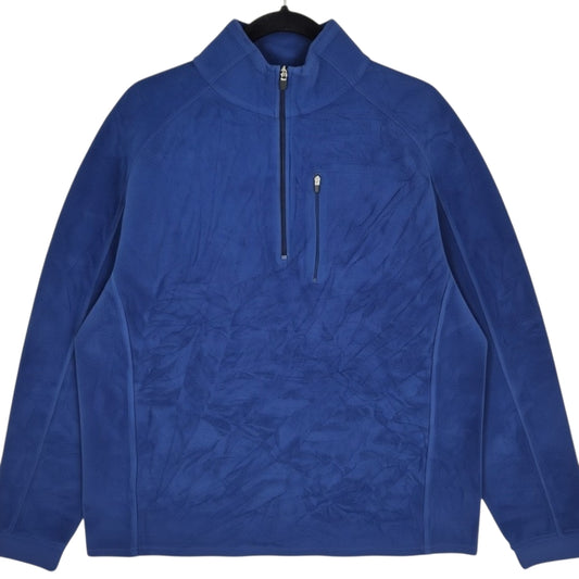 LL Bean Blue Quarter Zip Fleece Jumper Size L