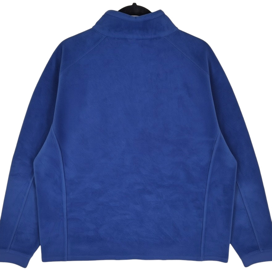 LL Bean Blue Quarter Zip Fleece Jumper Size L