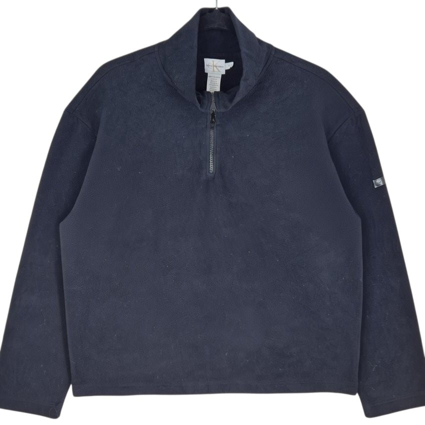 Vintage Calvin Klein 90's Black Quarter Zip Fleece Jumper Size L
