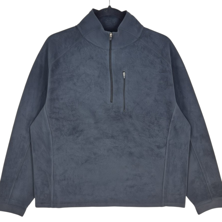 LL Bean Dark Grey Quarter Zip Fleece Jumper Size L