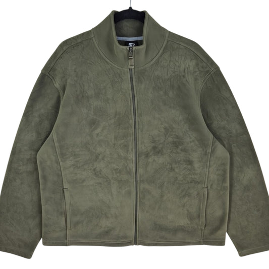 Vintage Starter 2000's Olive Green Fleece Zip Jumper Size XL