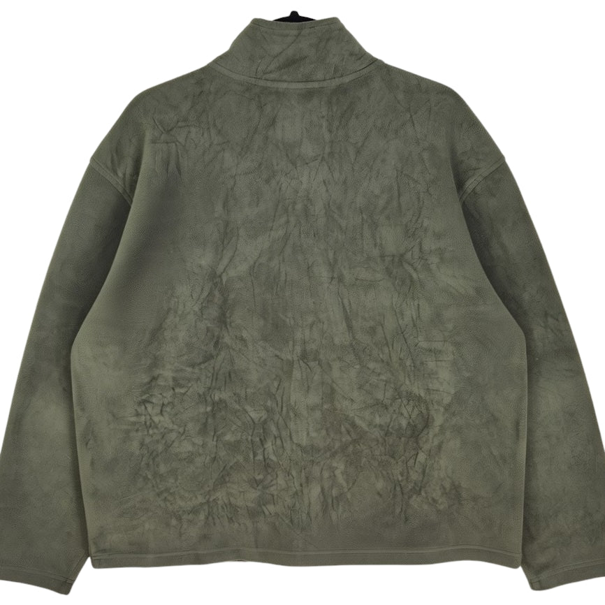 Vintage Starter 2000's Olive Green Fleece Zip Jumper Size XL