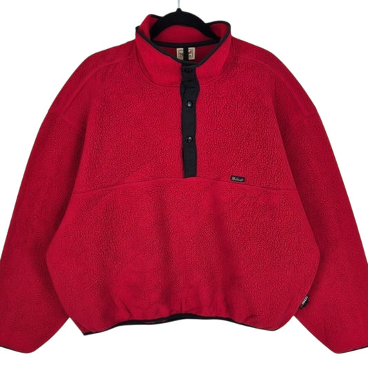 Vintage Woolrich 2000's Red Quarter Button Fleece Jumper Size 2XL