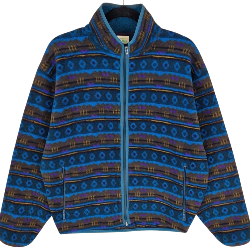 Vintage LL Bean 90's Blue Fleece Zip Jumper Size L