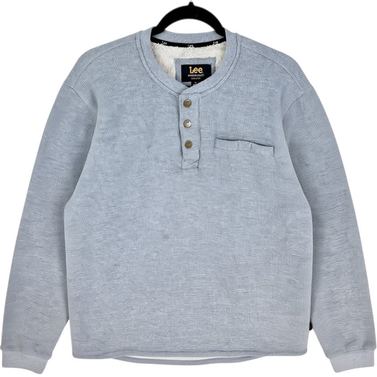 Lee Premium Select Grey Quarter Button Fleece Jumper Size M