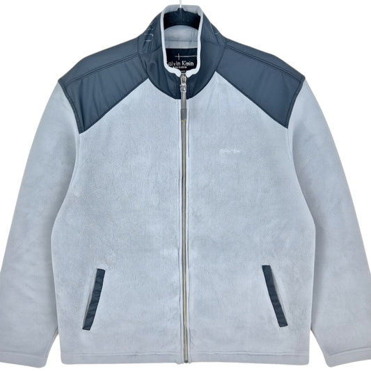 Calvin Klein Grey Fleece Zip Jumper Size XL