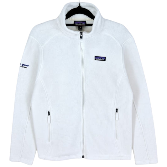 Patagonia Womens White Fleece Zip Jumper Size M