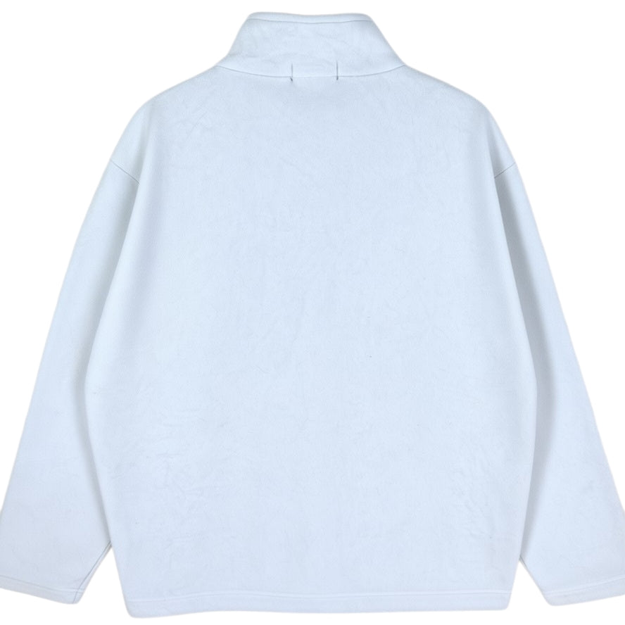 Nautica White Embroidered Quarter Zip Fleece Jumper Size L