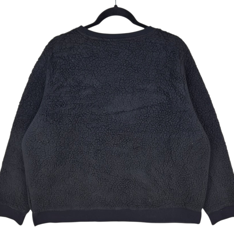 Calvin Klein Black Embroidered Crewneck Fleece Jumper Size XL