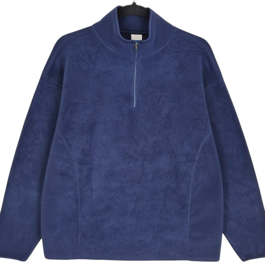 Vintage Russel Athletic Dark Blue Quarter Zip Fleece Jumper Size L