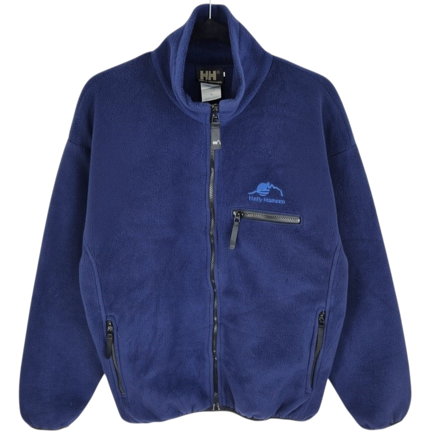 Vintage Helly Hansen 80's Dark Blue Fleece Zip Jumper Size M