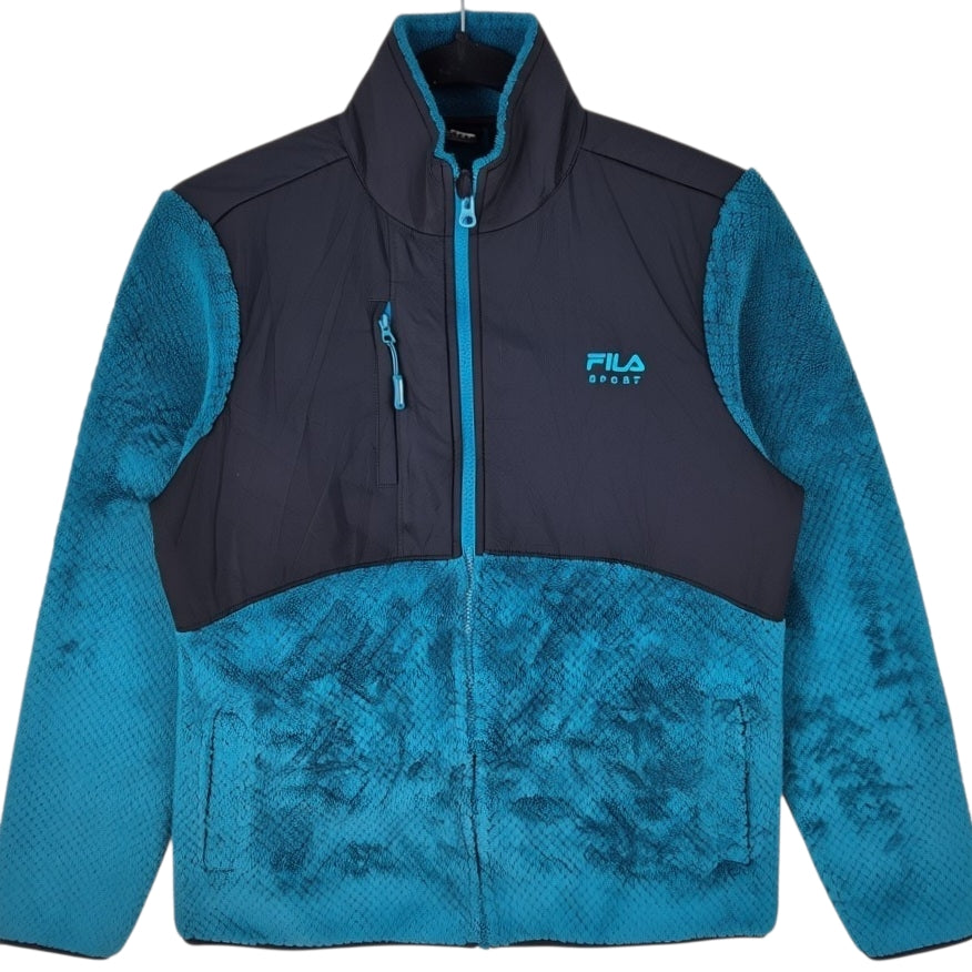 FILA Sport Womens Aqua Green Fleece Zip Jumper Size M