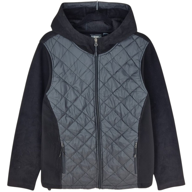 New Balance Womens Black Hooded Fleece Zip Jumper Size M