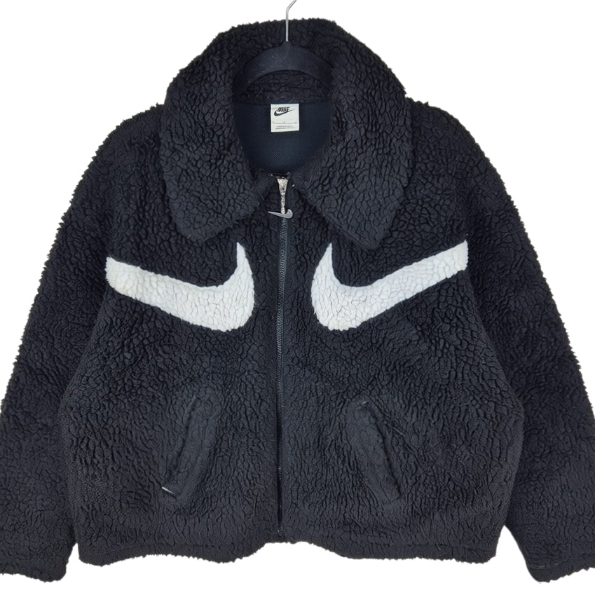 Nike Black Oversized Fleece Jacket Size S