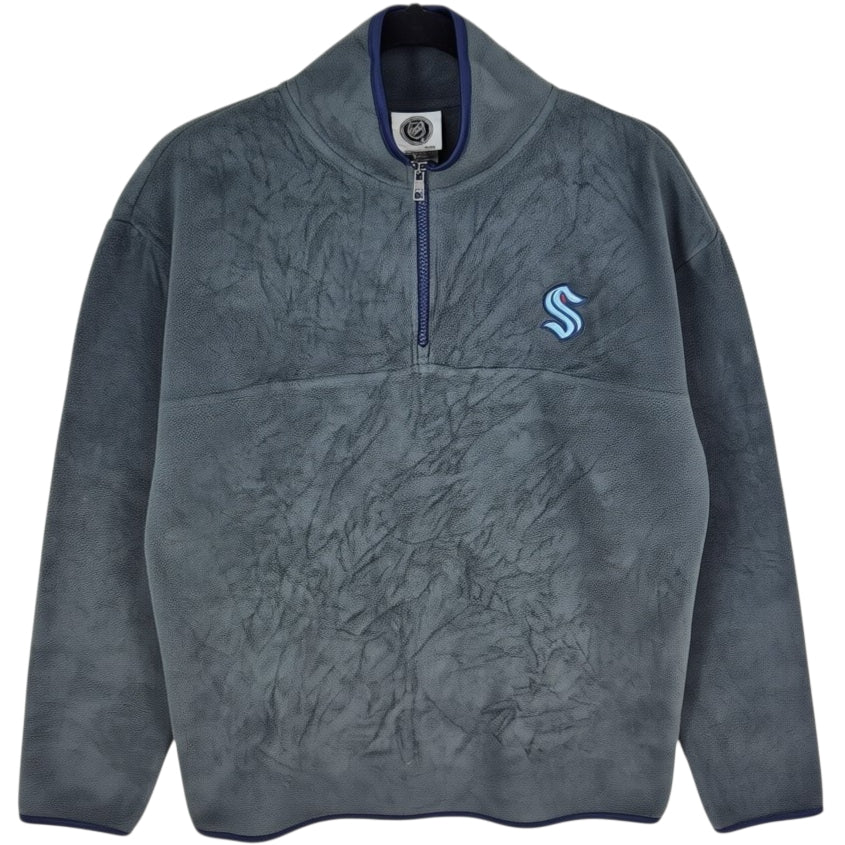 NHL Seattle Kraken Grey Quarter Zip Fleece Jumper Size S