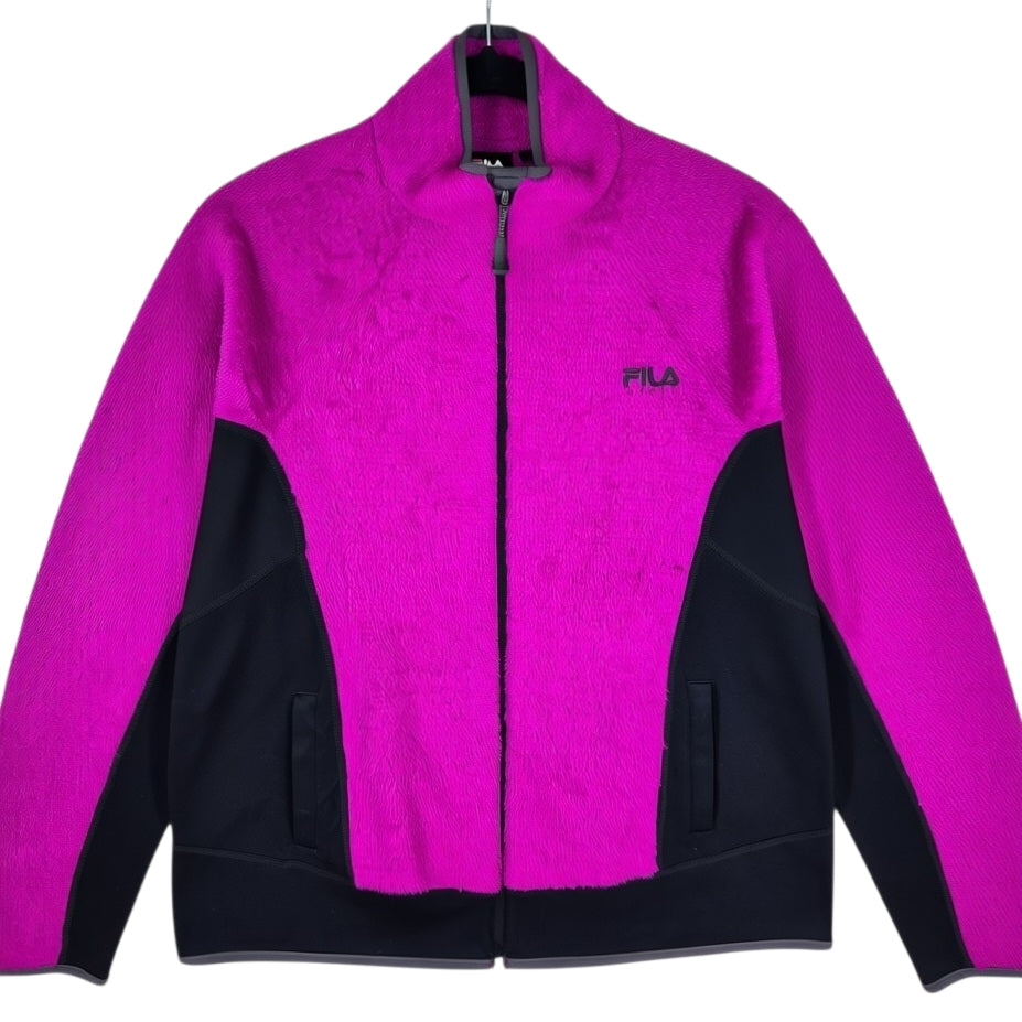 FILA Sport Womens Magenta Fleece Zip Jumper Size XL