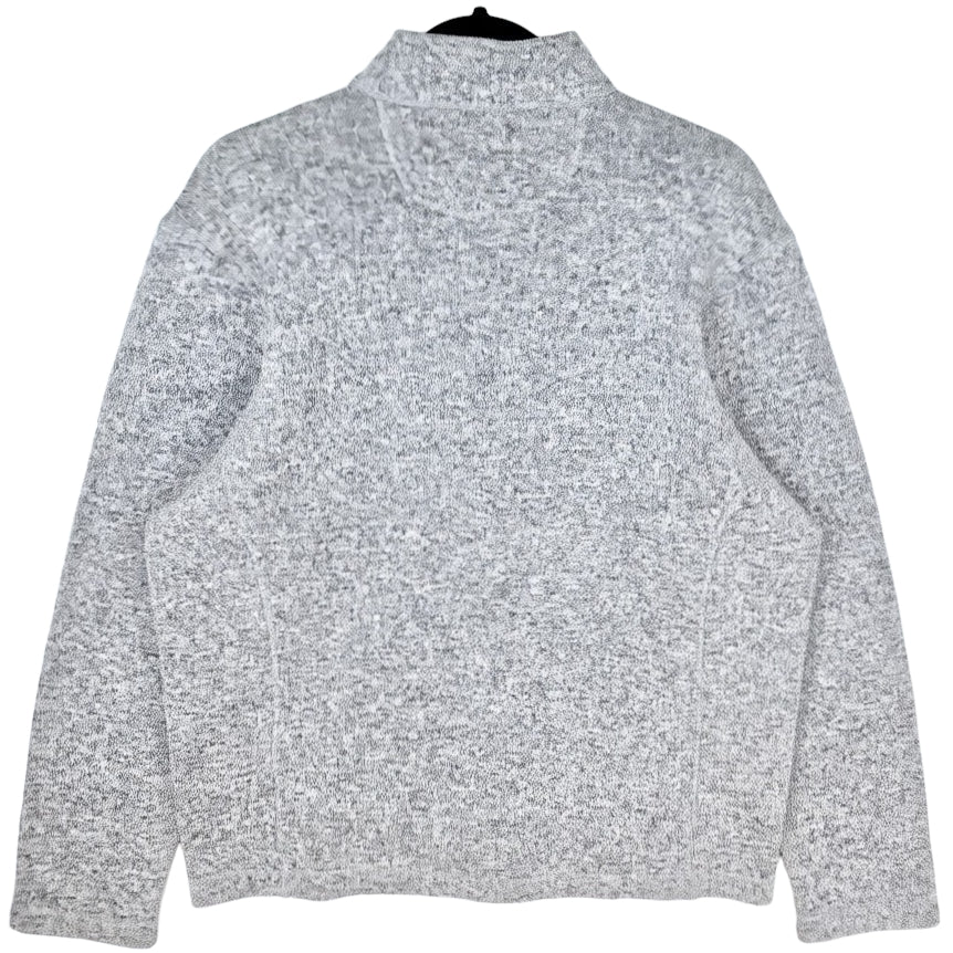 Woolrich Light Grey Quarter Zip Fleece Jumper Size L