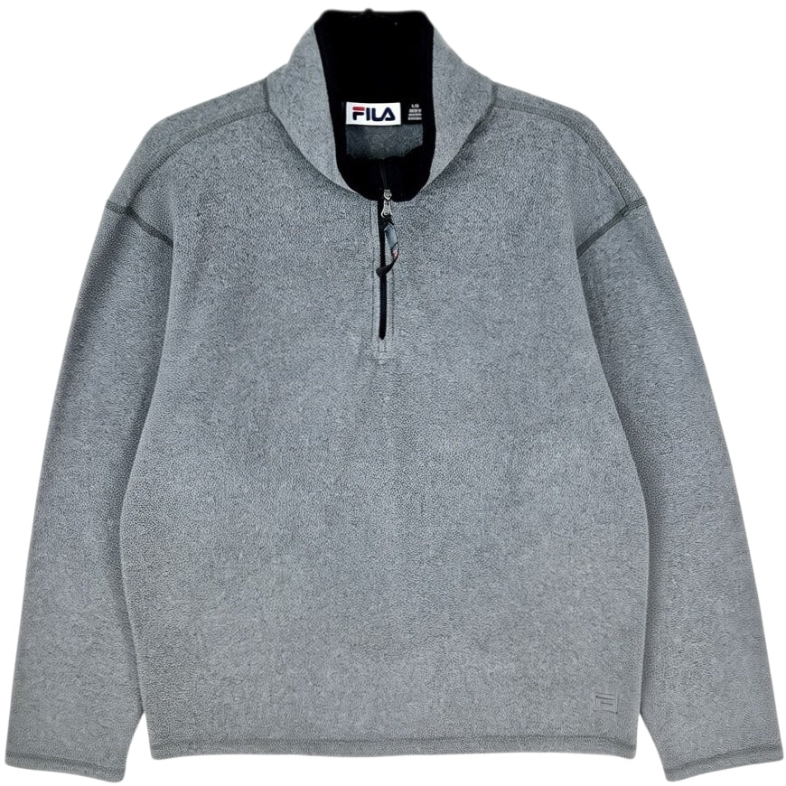 FILA Grey Quarter Zip Fleece Jumper Size L